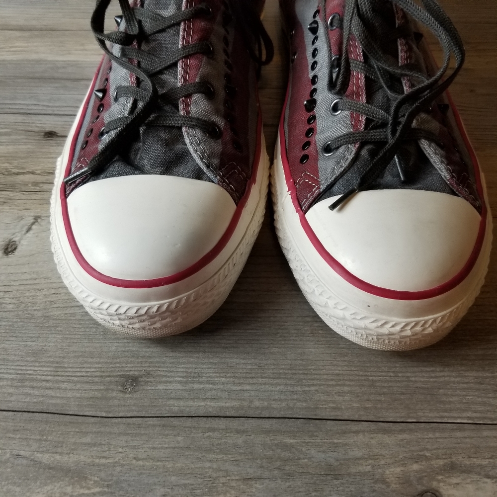 Converse Chuck Taylor All Star Washed Canvas USA Flag Studded Turtledove… - Picture 4 of 12